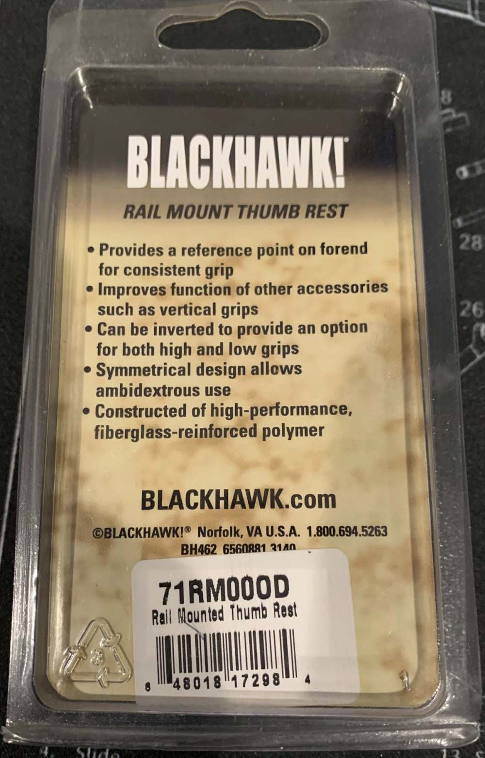 Blackhawk AR-15 Picatinny Rail Mounted Thumb Rest Green - 71RM00OD-img-2