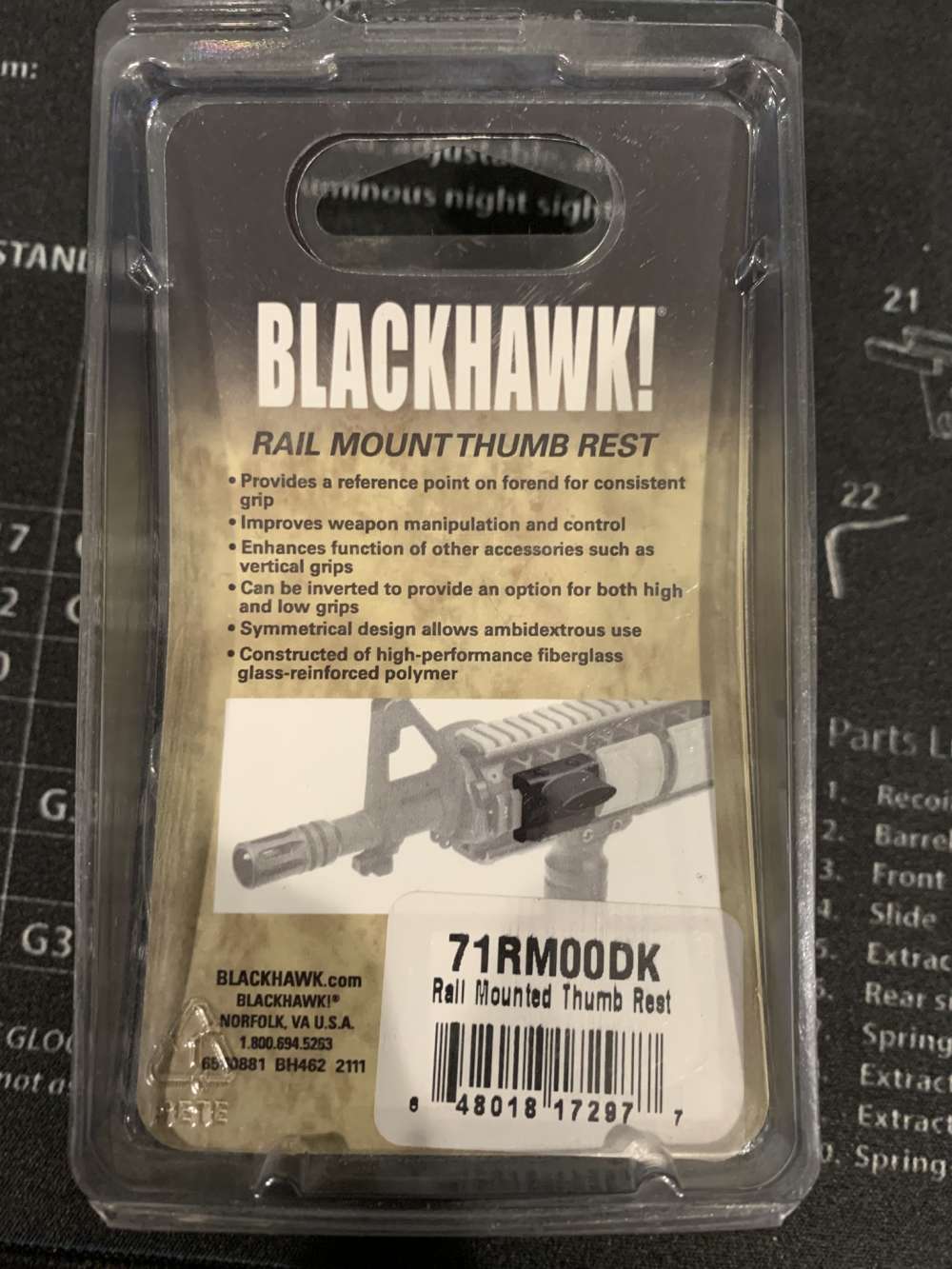 BLACKHAWK! Picatinny Rail Mounted Thumb Rest Dark Earth - 71RM00DK-img-2