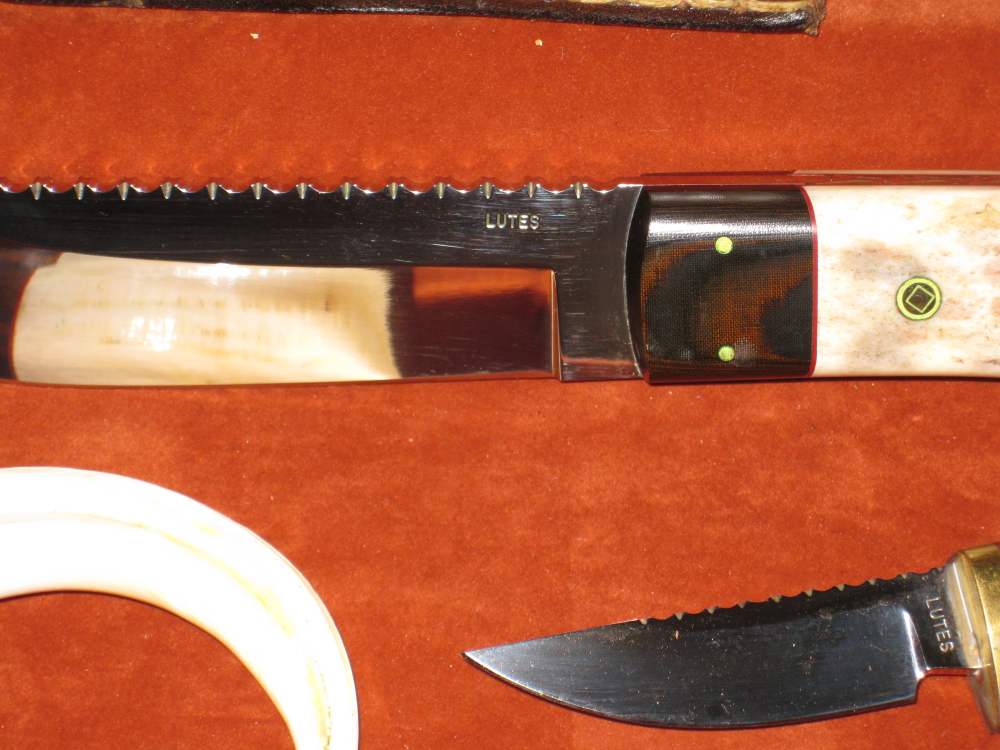 Vintage Bob Lutes set of knives never used Skinner/Capers Musk ox/Warthog !-img-3