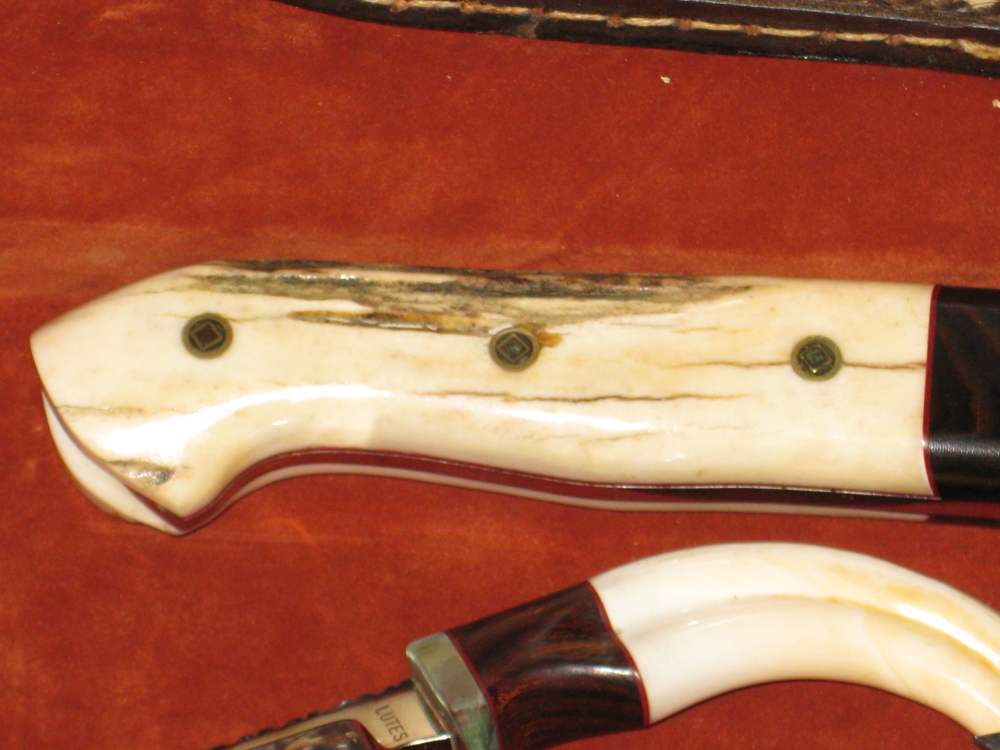 Vintage Bob Lutes set of knives never used Skinner/Capers Musk ox/Warthog !-img-7