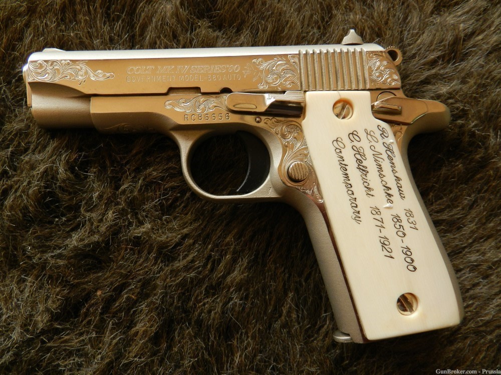 Colt Government Model 380 Auto 3" Nickel Engraving Sampler NIB-img-6