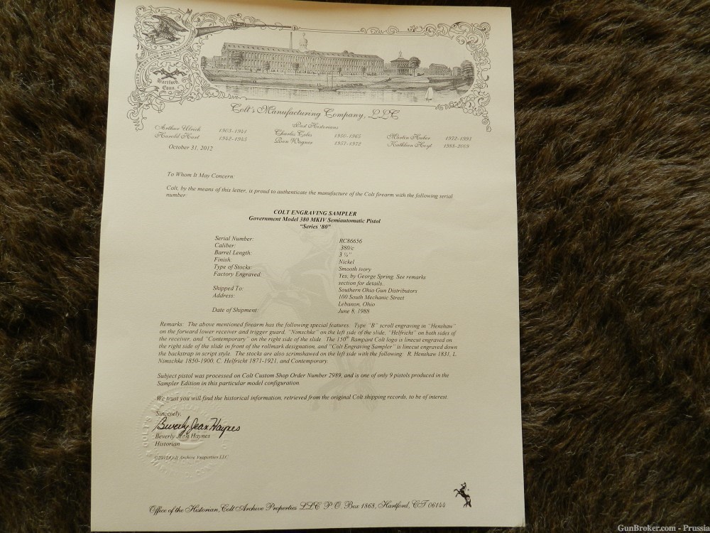 Colt Government Model 380 Auto 3" Nickel Engraving Sampler NIB-img-17
