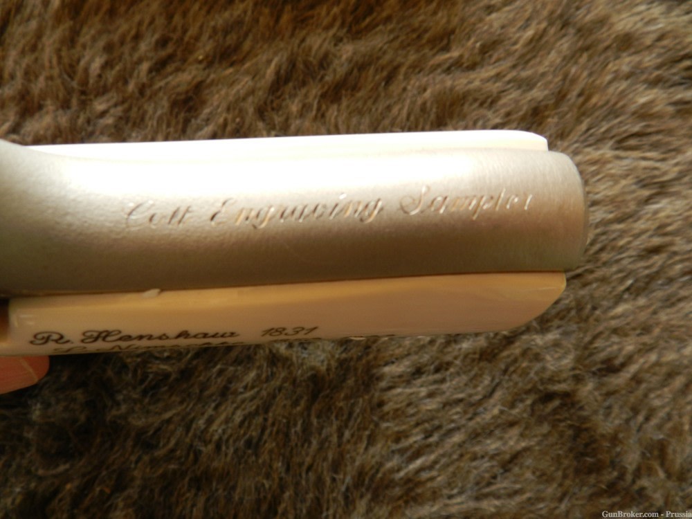 Colt Government Model 380 Auto 3" Nickel Engraving Sampler NIB-img-18