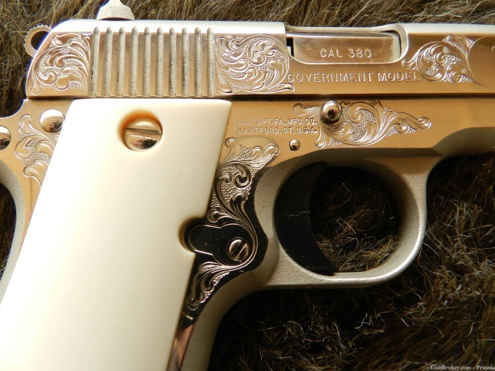 Colt Government Model 380 Auto 3" Nickel Engraving Sampler NIB-img-20