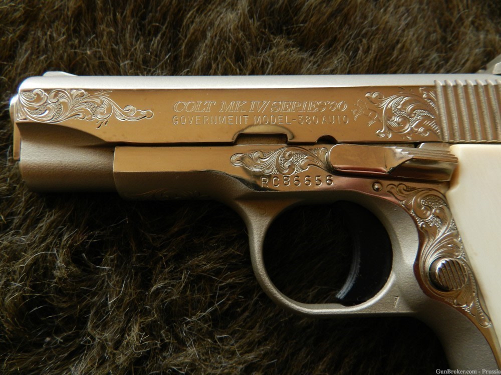 Colt Government Model 380 Auto 3" Nickel Engraving Sampler NIB-img-15