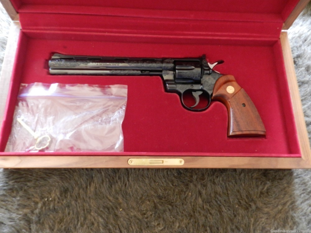 Colt Python Target 38 Spl 8" Blue Factory B Engraved NIB-img-10