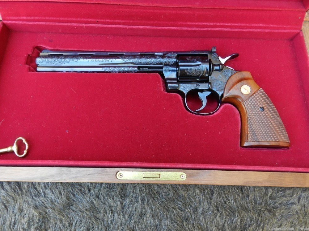 Colt Python Target 38 Spl 8" Blue Factory B Engraved NIB-img-18