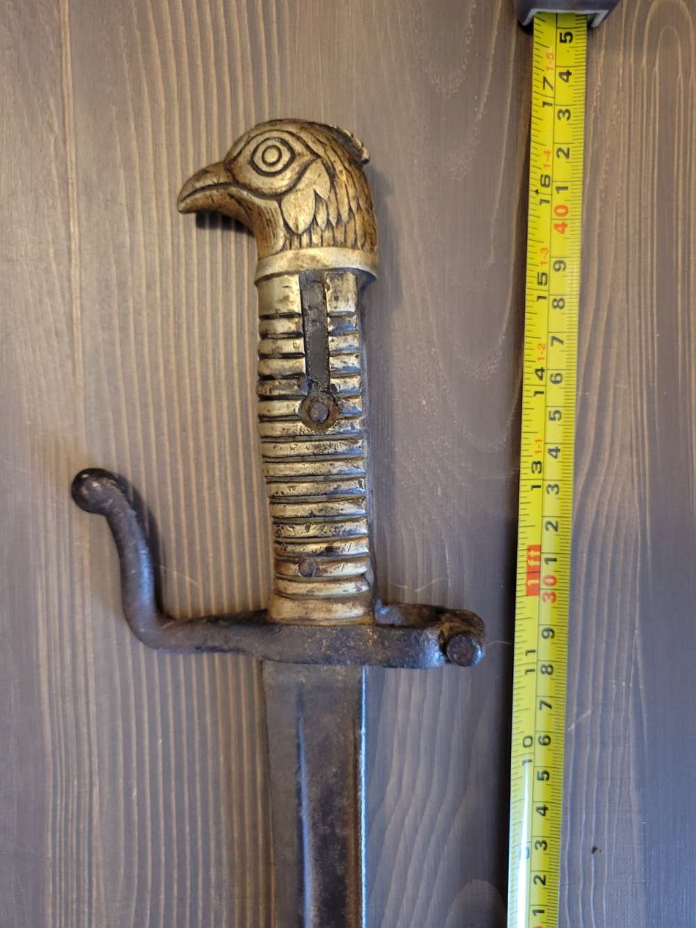 UNIQUE! Trench Art French Fighting Cock Bayonet/Fighting Knife-img-3