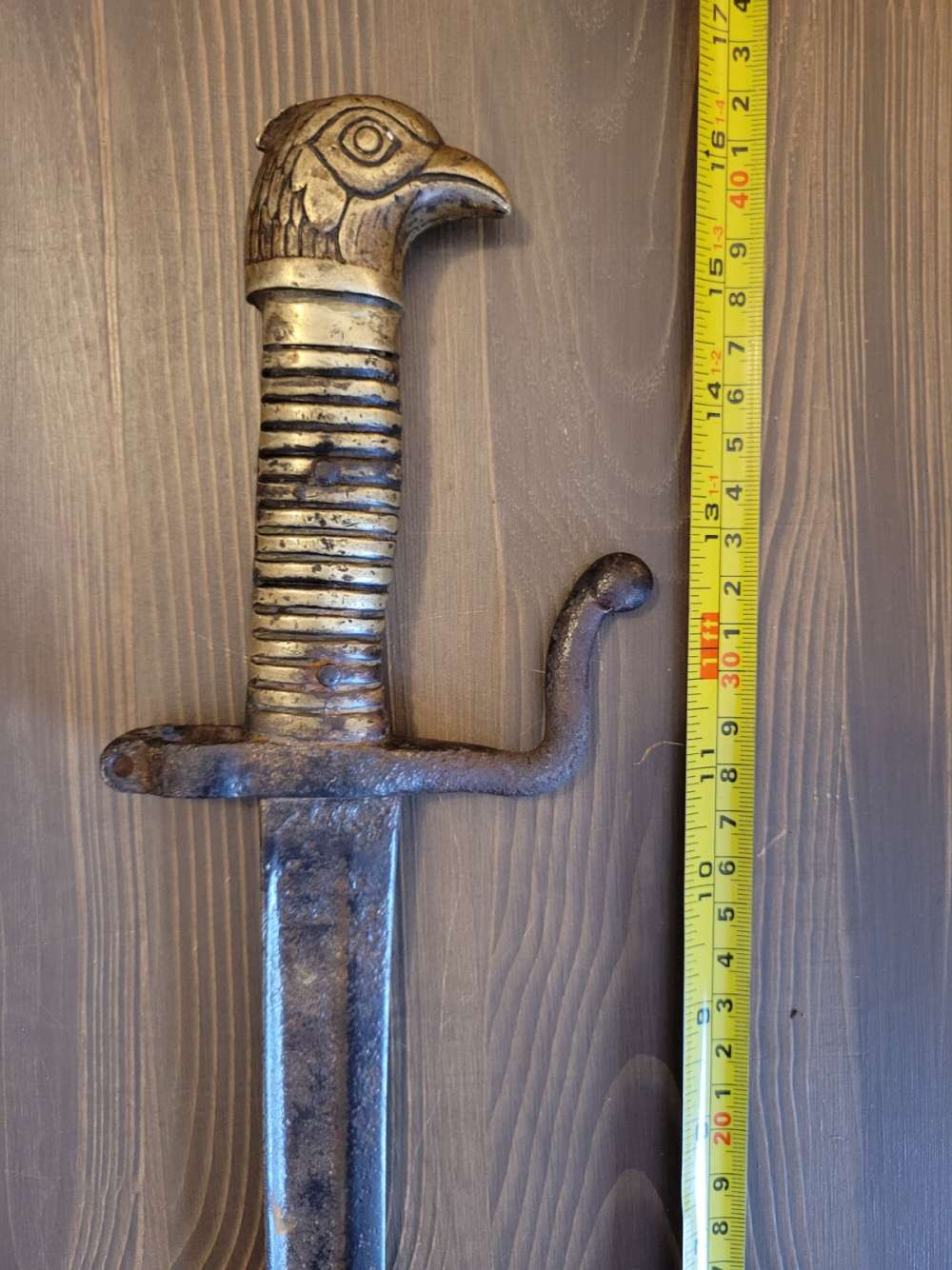 UNIQUE! Trench Art French Fighting Cock Bayonet/Fighting Knife-img-7