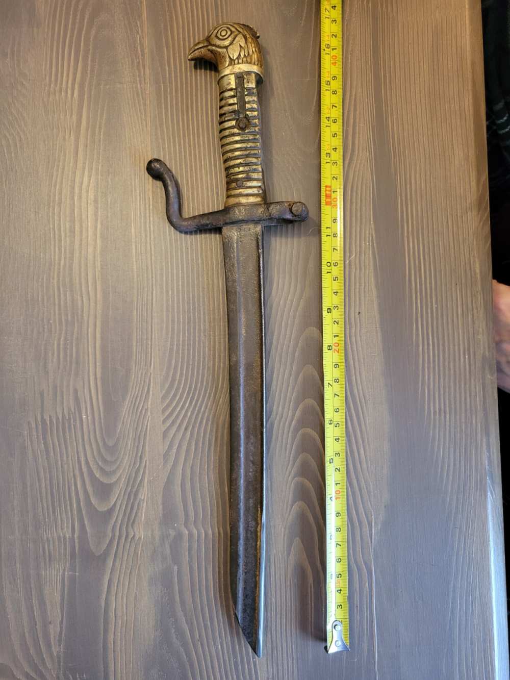 UNIQUE! Trench Art French Fighting Cock Bayonet/Fighting Knife-img-2