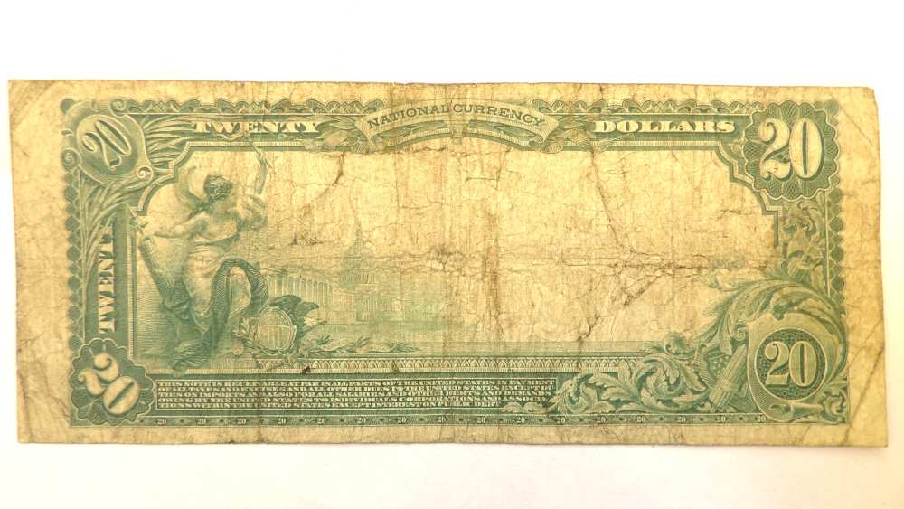 Series 1902 $20.00 Louisville Kentucky US National Bank #109 Currency Note -img-3