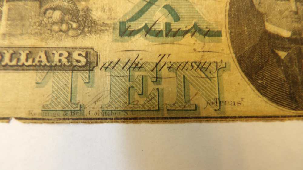 1862 Richmond Virginia $10  Treasury Note Confederate Civil War  -img-4