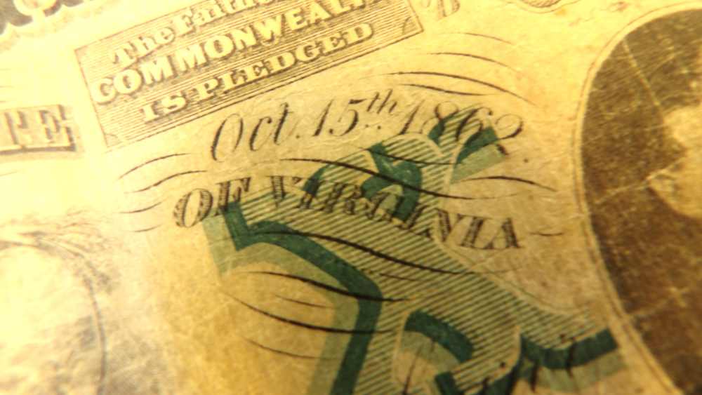 1862 Richmond Virginia $10  Treasury Note Confederate Civil War  -img-1