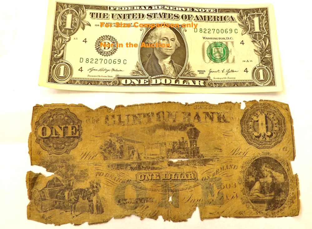 Very Early 1858 Clinton CT.  $1.00 Bank Note Pre Civil War  -img-1