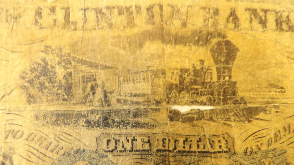 Very Early 1858 Clinton CT.  $1.00 Bank Note Pre Civil War  -img-4
