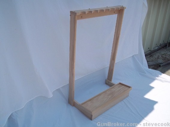 Wooden Gun Rack 8 Gun Red Oak Display Unfinished-img-3