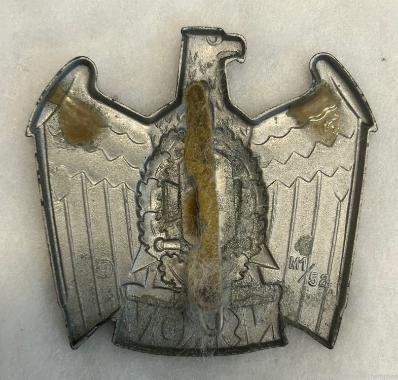 Vintage Original WW2 German NSKOV Cap Badge -img-1