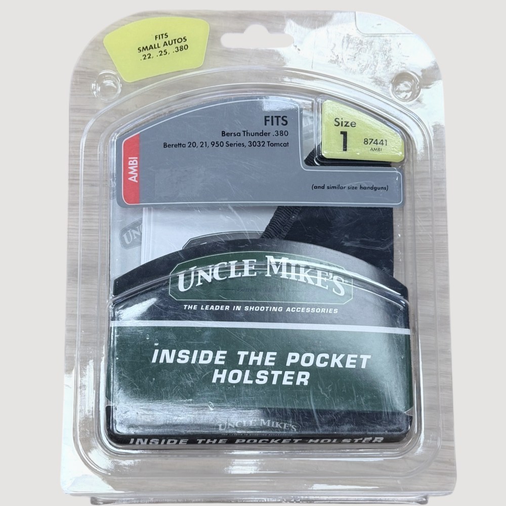Uncle Mike’s Size 1 Pocket Holster #87441 For Small .380 & .32 Autos NOS-img-0
