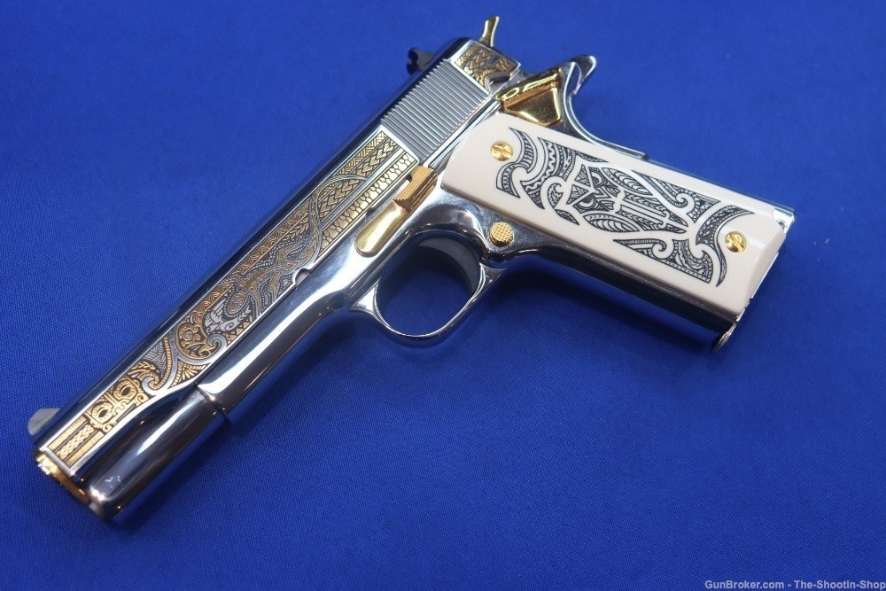Colt MANA Series 1911 Pistol 38 SUPER High Polished Stainless Gold Engraved-img-34