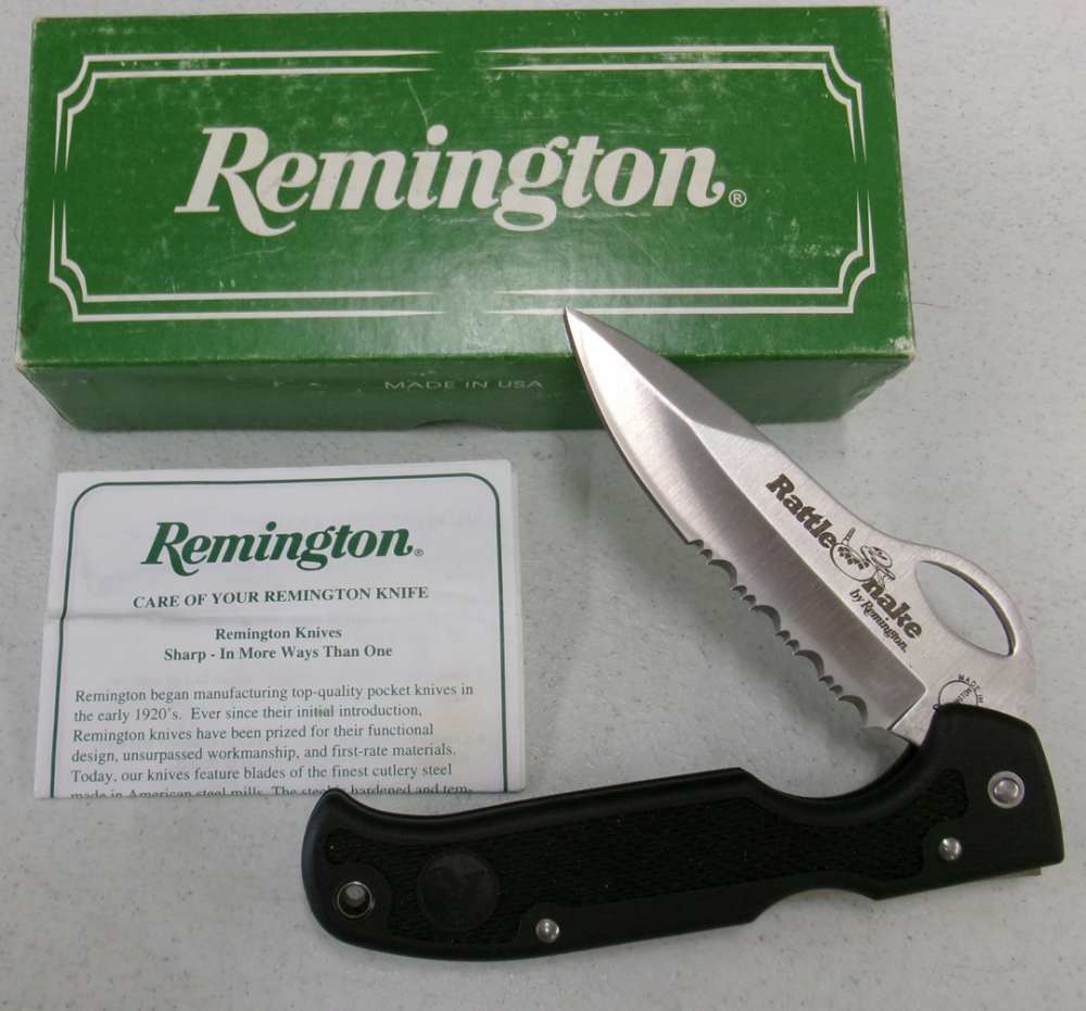 Vintage NEW Remington Rattlesnake knife. Half serrated and half blade.-img-0