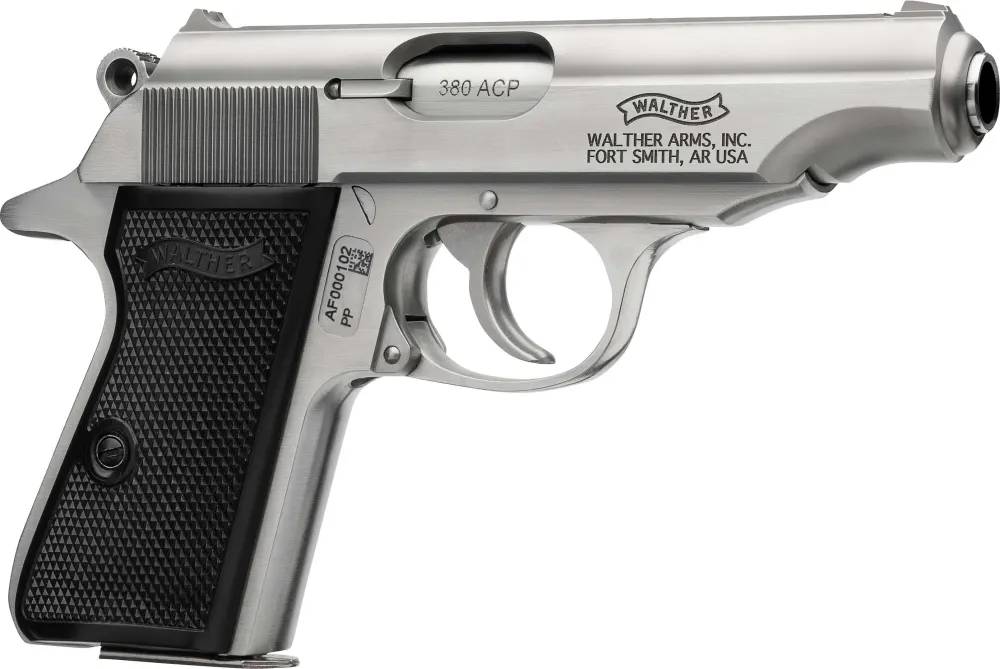 WALTHER PP STAINLESS Compact Pistol 380 ACP Low-Profile Sights Metal Frame-img-3