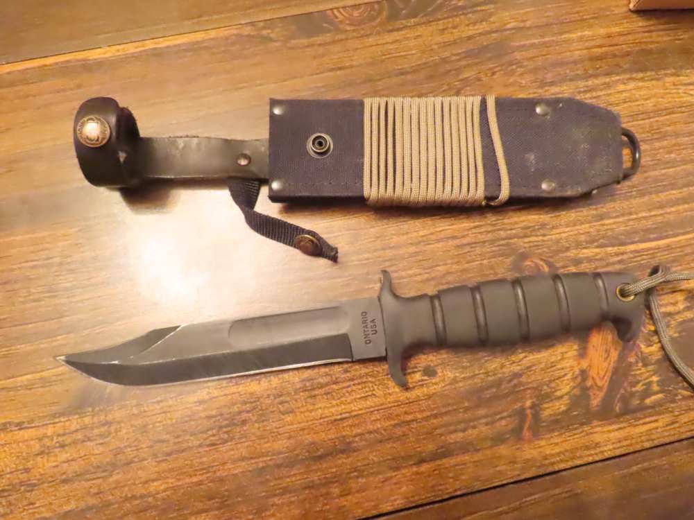 Ontario Spec Plus Marine Combat Knife with Sheath Vintage Old Ontario -img-3