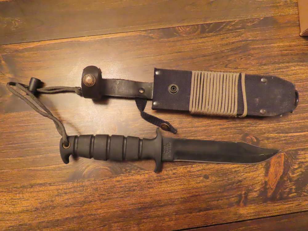 Ontario Spec Plus Marine Combat Knife with Sheath Vintage Old Ontario -img-0
