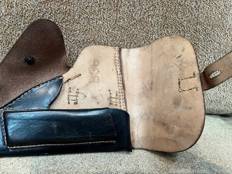 1944 WWII P38 Full Rig Marked BYF44 with Two Original Magazines and Holster-img-31