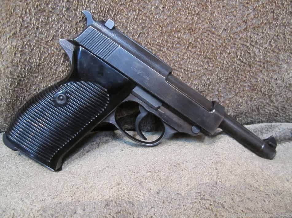 1944 WWII P38 Full Rig Marked BYF44 with Two Original Magazines and Holster-img-1