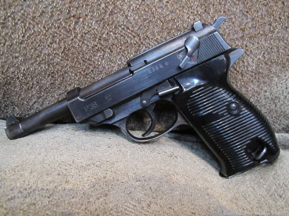 1944 WWII P38 Full Rig Marked BYF44 with Two Original Magazines and Holster-img-5