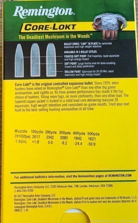 REMINGTON CORE-LOKT 30-06 150 GRAIN PSP 60 ROUNDS 3 Boxes of 20 Rounds -img-1