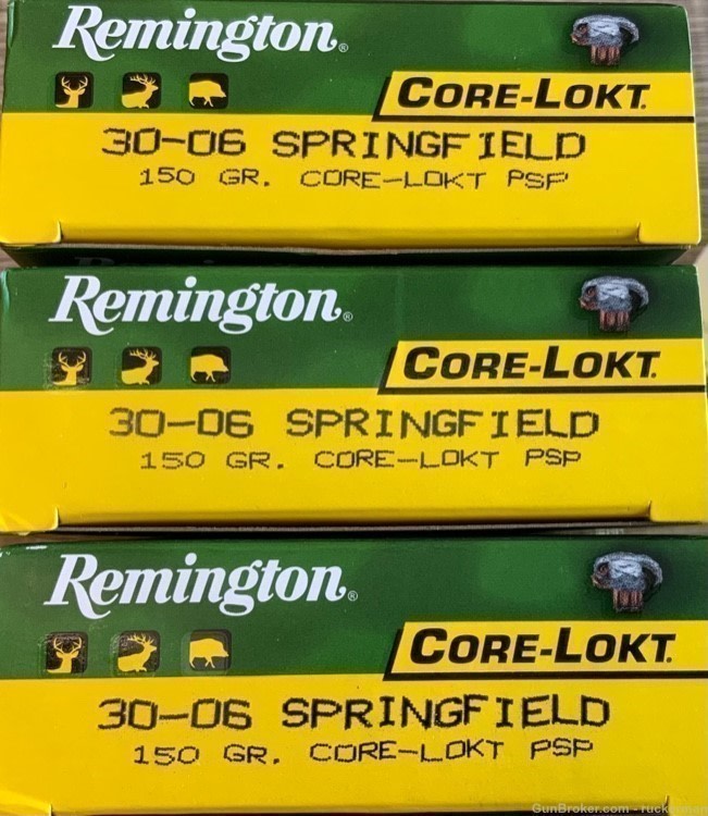 REMINGTON CORE-LOKT 30-06 150 GRAIN PSP 60 ROUNDS 3 Boxes of 20 Rounds -img-0