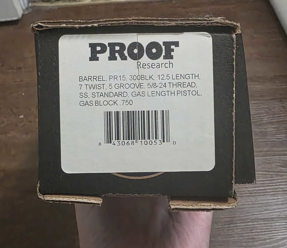 Proof Research 12.5" .300 BLK Stainless Steel Barrel - 1:7 Twist PR15 NEW-img-1