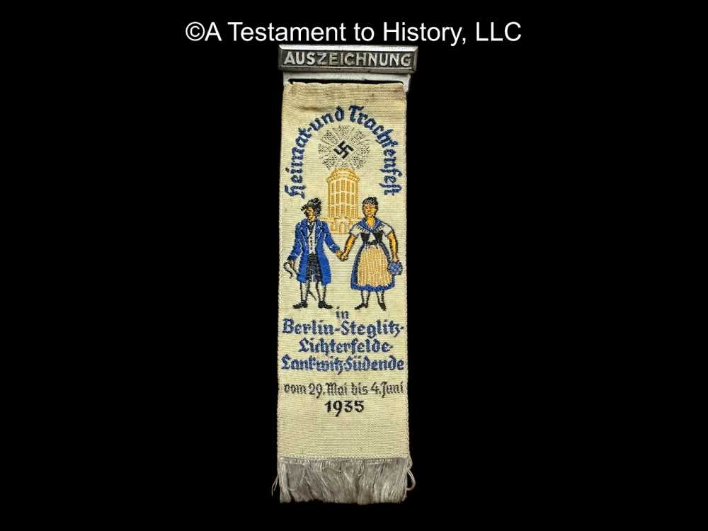 WWII GERMAN- NSDAP 1935 GATHERING RIBBON TINNIE WW2 BRING BACK-img-0