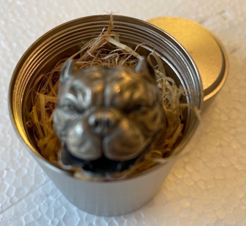 Bulldog Sterling Silver Ring, Hand Made, With Moving Tongue, Brand New-img-2