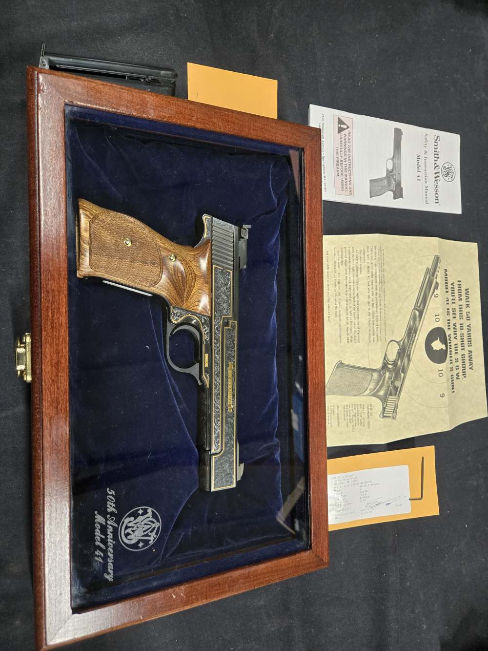Smith and Wesson 41 50th anniversary S&W  22lr 22 lr 5.5" NOS cased -img-26