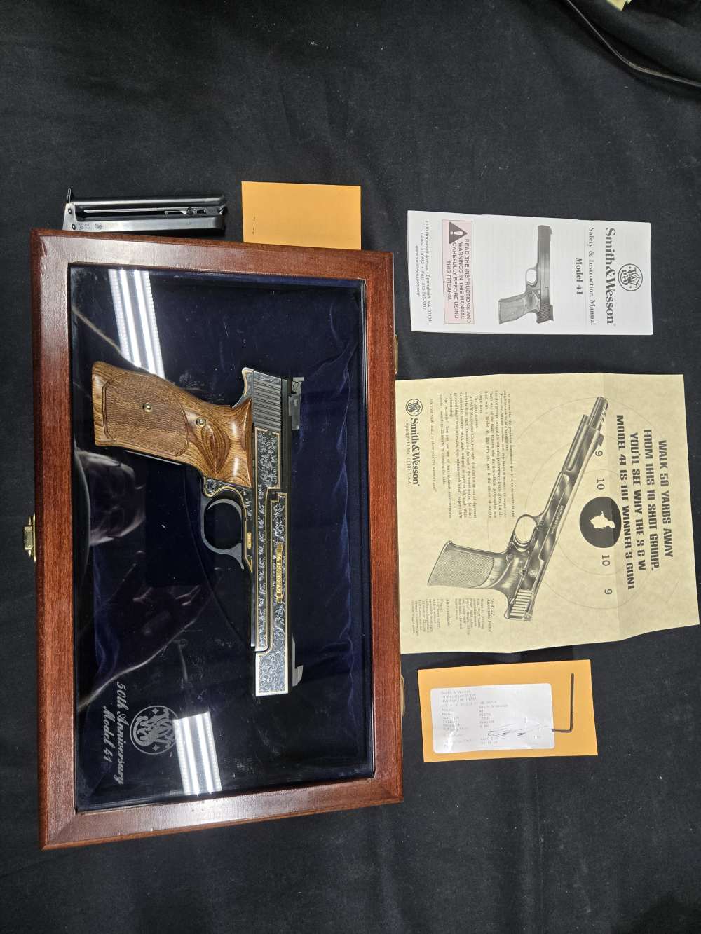 Smith and Wesson 41 50th anniversary S&W  22lr 22 lr 5.5" NOS cased -img-25