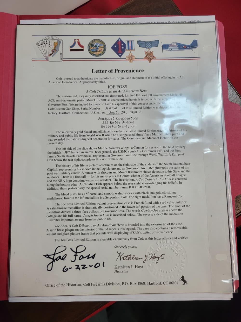 AMAZING! Colt Joe Foss Tribute Heritage 1911 Full Set 45acp wwii Collector-img-46