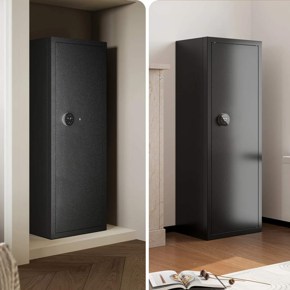  Large Gun Safe w/Fingerprint or Code/Key Entry+Motion Alarm 55"X15"X21"G61-img-3