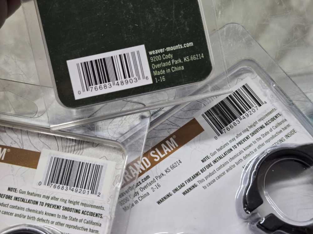 Weaver Savage 10 12 110 112 S/A & L/A Base & Short & Extra High Rings 48903-img-1