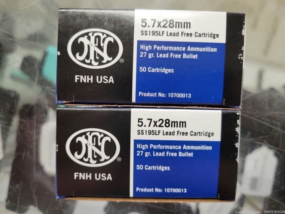 FN Herstal 5.7x28mm SS195LF Lead Free Cartridge 10700013 100 Rounds/2 Boxes-img-0