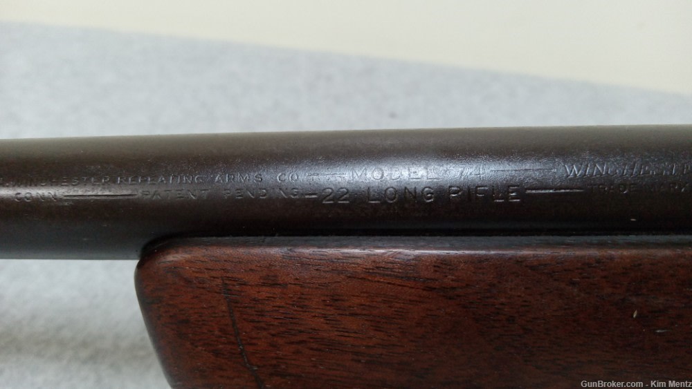 Winchester 74 Semi Auto Rifle, 1942, Rear Loading, 22LR, 24" Barrel-img-10