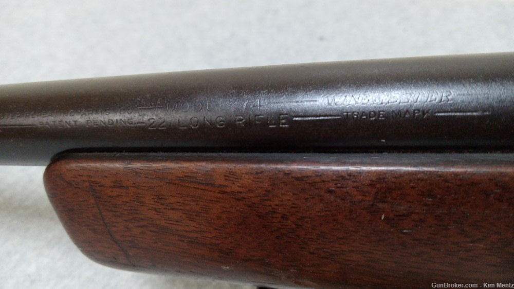 Winchester 74 Semi Auto Rifle, 1942, Rear Loading, 22LR, 24" Barrel-img-11