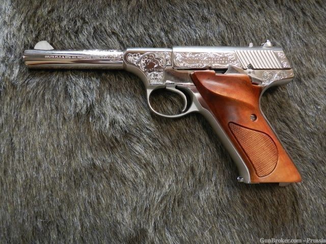 Colt Huntsman 22LR 4 1/2" Nickel A Factory Engraved NIB-img-0