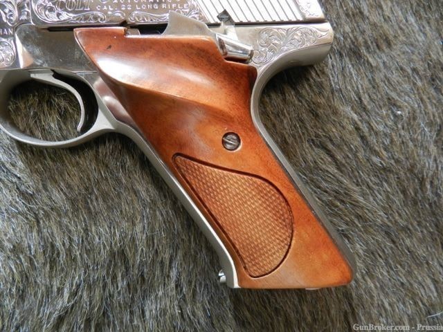 Colt Huntsman 22LR 4 1/2" Nickel A Factory Engraved NIB-img-1