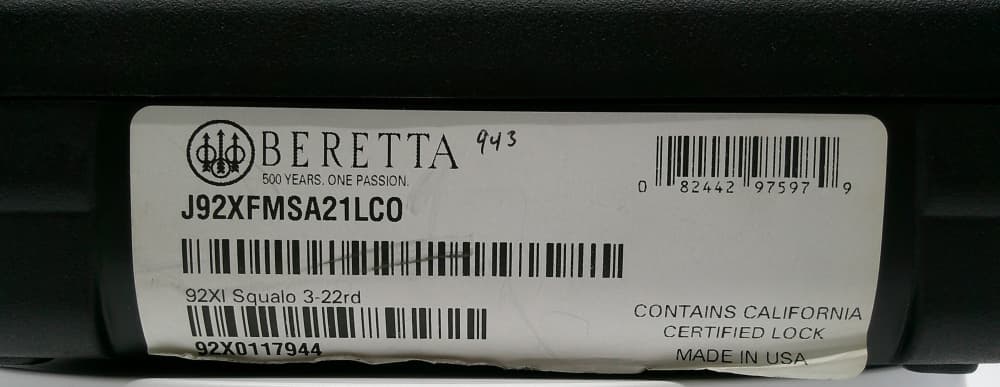 Beretta 92XI Squalo 9mm W/ 3-22rd Mags-img-4