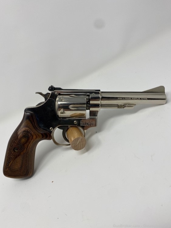 Smith and Wesson Model 34-1 Nickel .22 4” Barrel No CC Fees-img-0