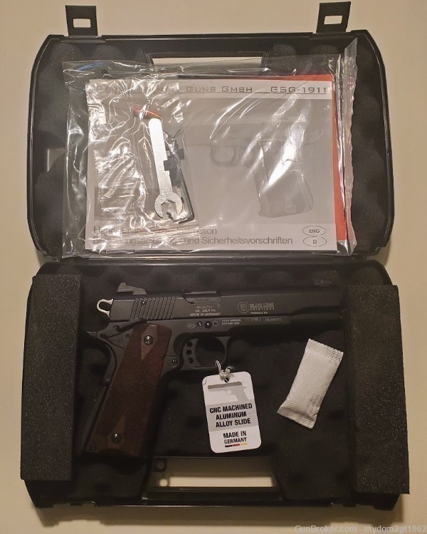 NEW BLUE LINE SOLUTION GSG 5" 1911 .22LR Black Pistol with Bonus ... -img-1