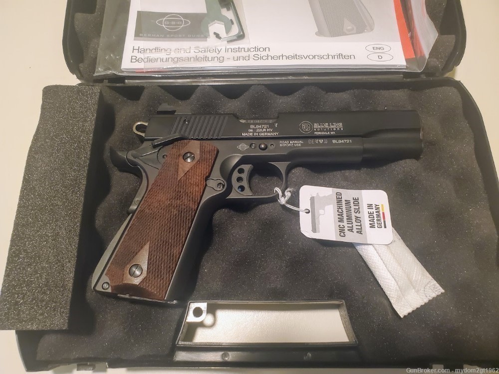 NEW BLUE LINE SOLUTION GSG 5" 1911 .22LR Black Pistol with Bonus ... -img-5