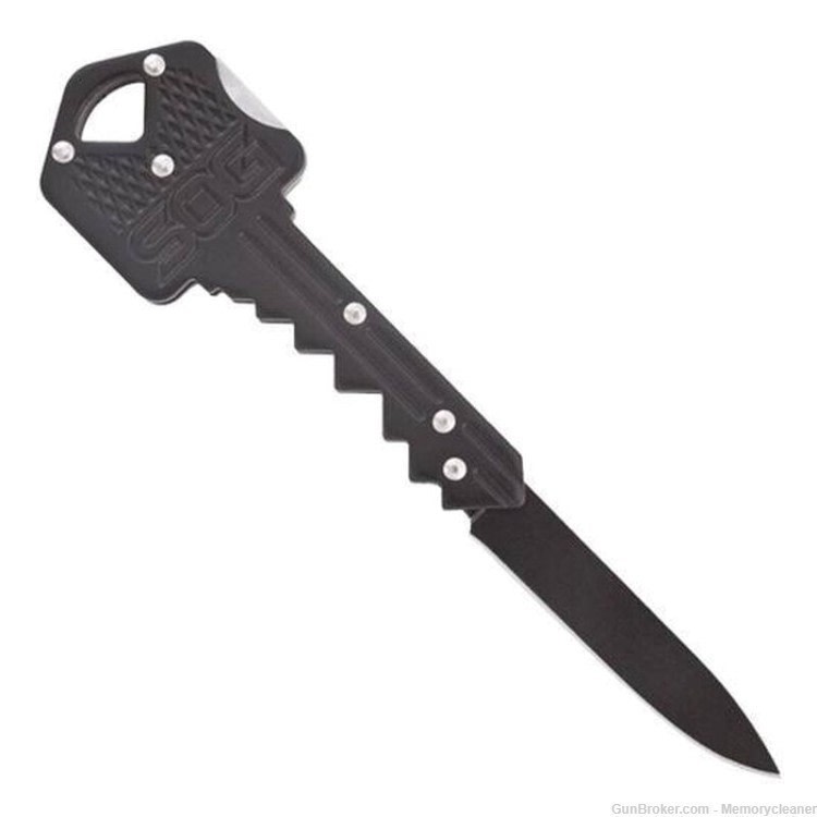 SOG Folding Key Knife 1.5 Plain Drop Point Black-img-0